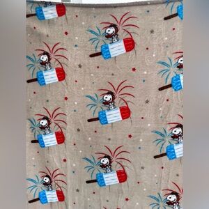 Snoopy Patriotic Popsicle Fireworks Plush Throw Blanket!